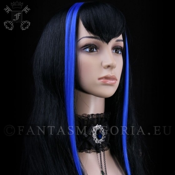 Extensions de cheveux Bleues / Maquillage Gothique