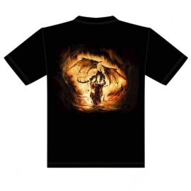 t-shirt gothique dragon de feu