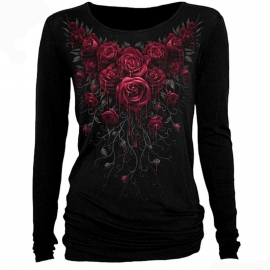 t-shirt gothique spiral direct blood rose