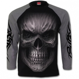 Spiral Direct Death Rage T-Shirt Spiral Direct T-Shirt Gothique Manches Longues Noir et Gris