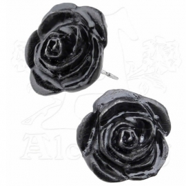 Alchemy Gothic Boucles d'Oreilles Gothiques Black Rose E339