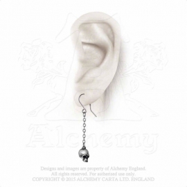 Alchemy Gothic Deadskull – Orecchini A Teschio Argento, Stile Rock E Gotico