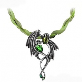 Alchemy Gothic P676 Collier Gothique Alchemy Gothic Emerald Dragon