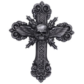 applique gothique Crucifix Cross Skull and Wings B5256S0