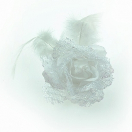 Barrette Gothique Rose Blanche