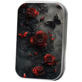 Boite Métal Gothique - Black Butterfly Roses