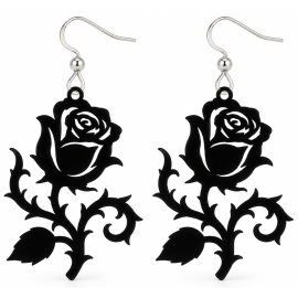 Boucles d'Oreilles Gothiques Black Rose #10