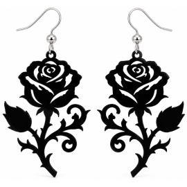 Boucles d'Oreilles Gothiques Black Rose #13