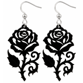 Boucles d'Oreilles Gothiques Black Rose #1