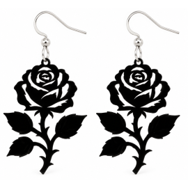 Boucles d'Oreilles Gothiques Black Rose #2