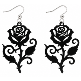 Boucles d'Oreilles Gothiques Black Rose #3
