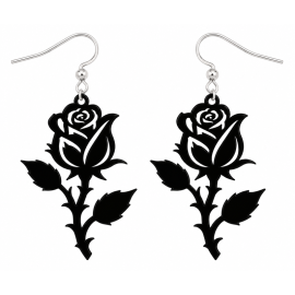 Boucles d'Oreilles Gothiques Black Rose #4