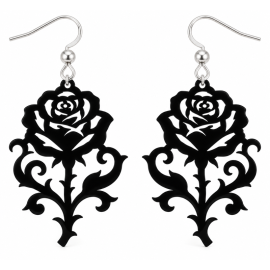 Boucles d'Oreilles Gothiques Black Rose #5