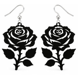 Boucles d'Oreilles Gothiques Black Rose #6