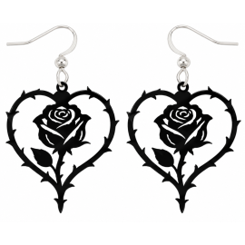 Boucles d'Oreilles Gothiques Black Rose #7