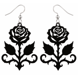 Boucles d'Oreilles Gothiques Black Rose #9