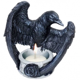 Bougeoir Alchemy Gothic Raven's Ward