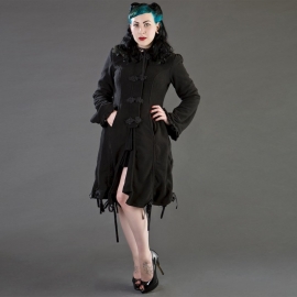 BURLESKA - Manteau Gothique Burleska Elizabeth Black Fleece