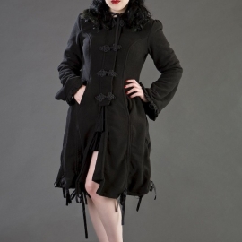 BURLESKA - Manteau Gothique Burleska Elizabeth Black Fleece