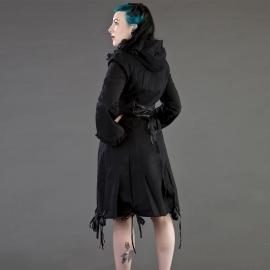 BURLESKA - Manteau Gothique Burleska Elizabeth Black Twill