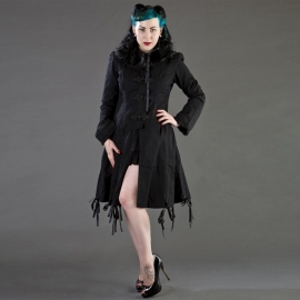 BURLESKA - Manteau Gothique Burleska Elizabeth Black Twill