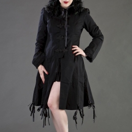 BURLESKA - Manteau Gothique Burleska Elizabeth Black Twill