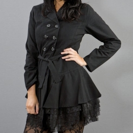 BURLESKA - Veste Gothique Burleska Dark Black Twill Black