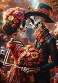 Carte postale Gothique - Skeleton Wedding #1
