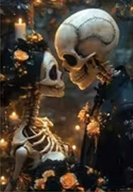 Carte postale Gothique - Skeleton Wedding #3