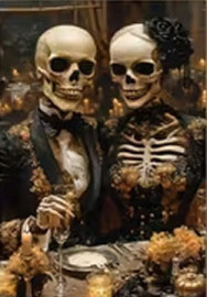 Carte postale Gothique - Skeleton Wedding #4