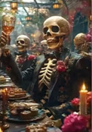 Carte postale Gothique - Skeleton Wedding #7