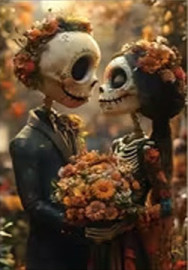 Carte postale Gothique - Skeleton Wedding #9