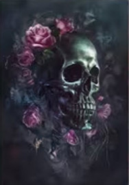 Carte postale Gothique - Skull n' Flowers #10