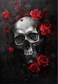 Carte postale Gothique - Skull n' Flowers #11