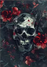 Carte postale Gothique - Skull n' Flowers #12