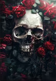 Carte postale Gothique - Skull n' Flowers #13