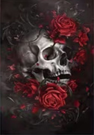 Carte postale Gothique - Skull n' Flowers #2