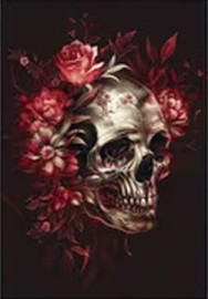 Carte postale Gothique - Skull n' Flowers #6
