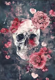 Carte postale Gothique - Skull n' Flowers #7