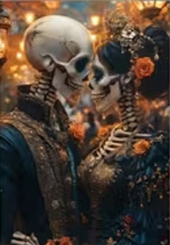 Carte postale Gothique - Skeleton Wedding #