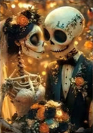 Carte postale Gothique - Skeleton Wedding #19