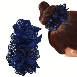 Chouchou Gothique Blue Lace Rose