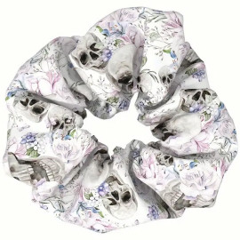 Chouchou gothique Floral Skulls