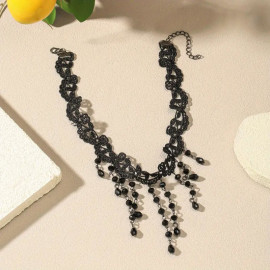 Collier Gothique Black Pearls Tears