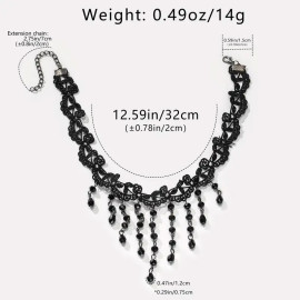 Collier Gothique Black Pearls Tears