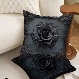 Coussin Gothique Black Rose
