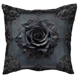 Coussin Gothique Black Rose