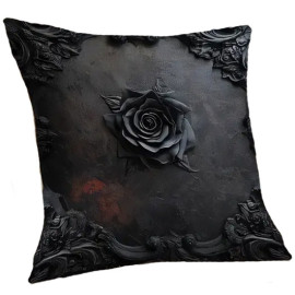 Coussin Gothique Black Rose