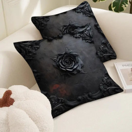 Coussin Gothique Black Rose