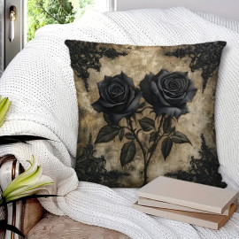 Coussin Gothique Black Roses